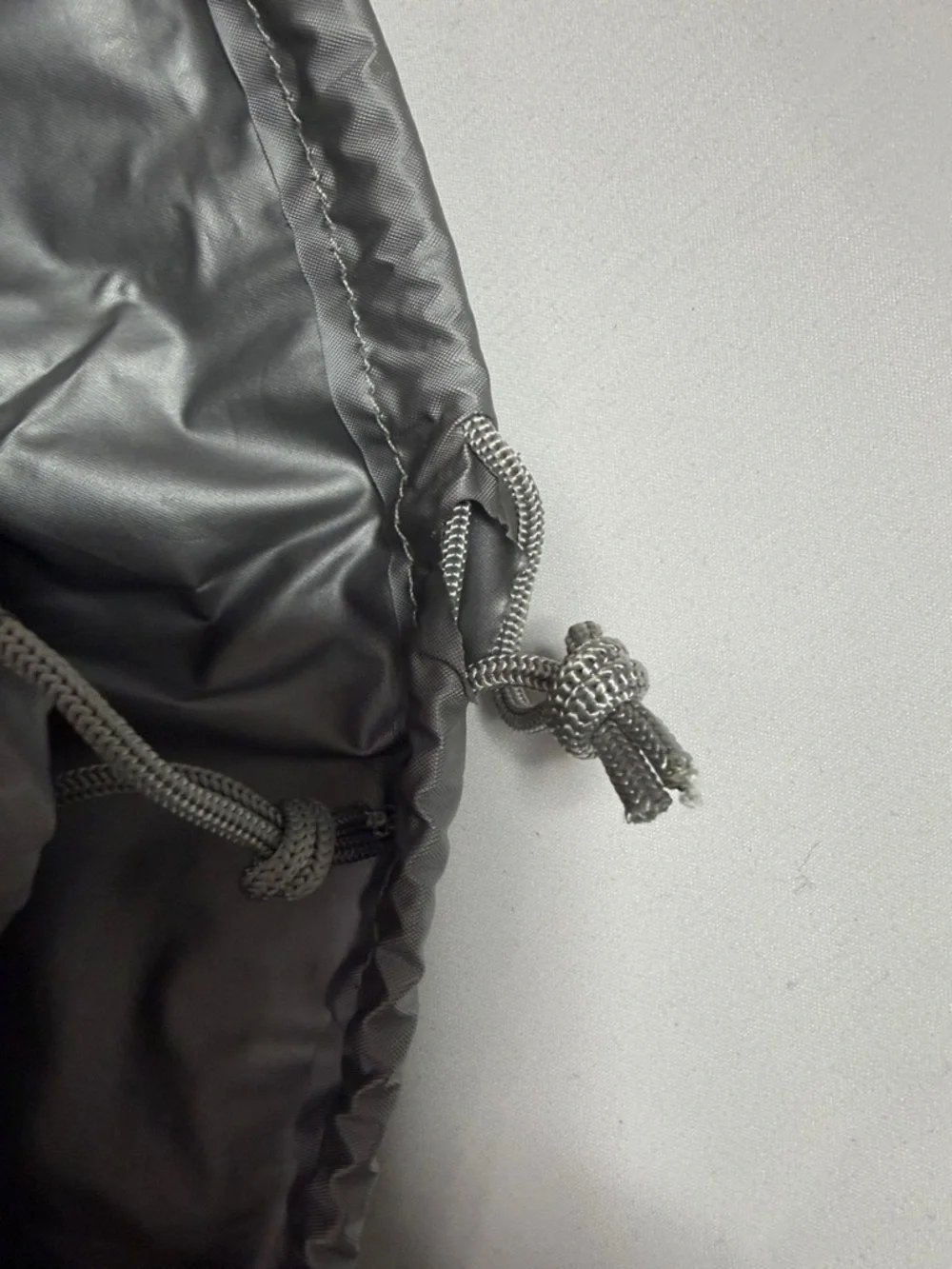 Prada‎ Silver-Gray Drawstring Dust Bag with Red Logo Stripe